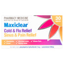 Maxiclear® Cold & Flu/Sinus & Pain Relief 30 Tablets