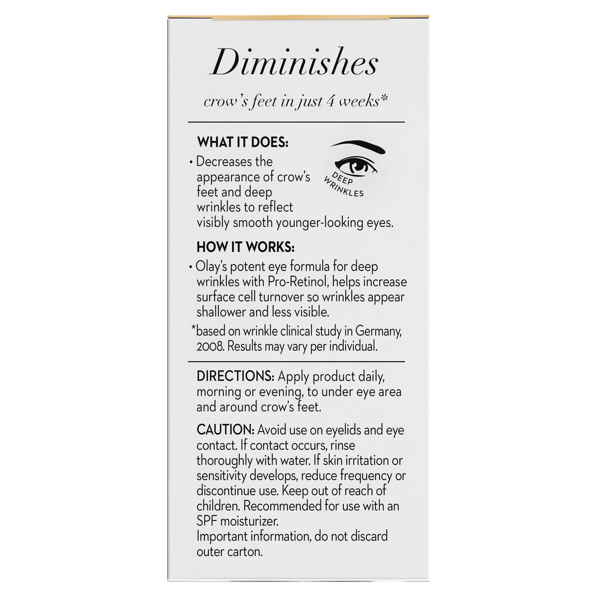 OLAY PRO RETINOL DEEP WRINKLE EYE CREAM 15ML