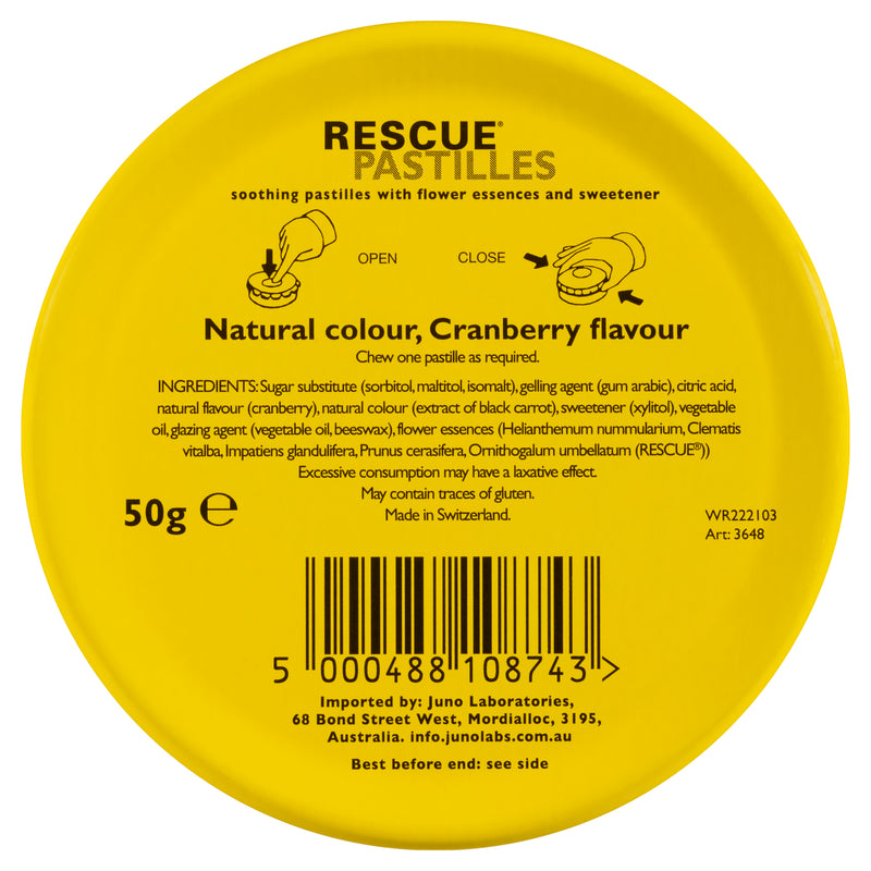 Bach Rescue Pastilles Cranberry 50g