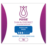 Poise Thin & Discreet Incontinence Pads Regular 16 Pack