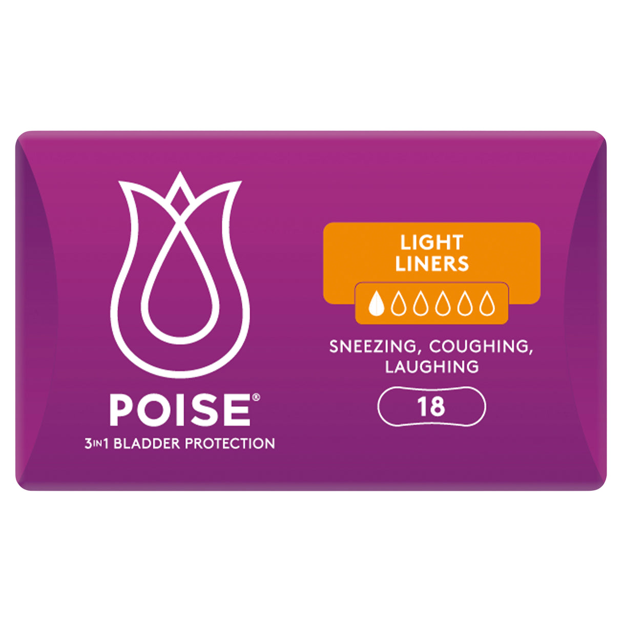 Poise Liners For Bladder Leaks Light  18 Pack