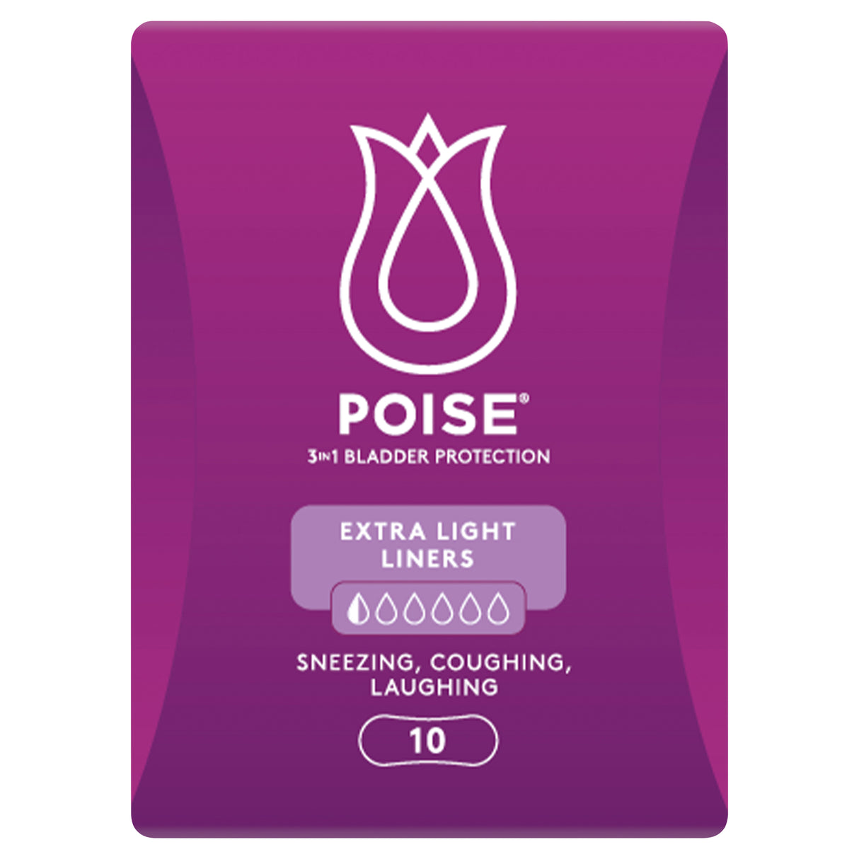 Poise Liners For Bladder Leaks Extra Light 10 Pack