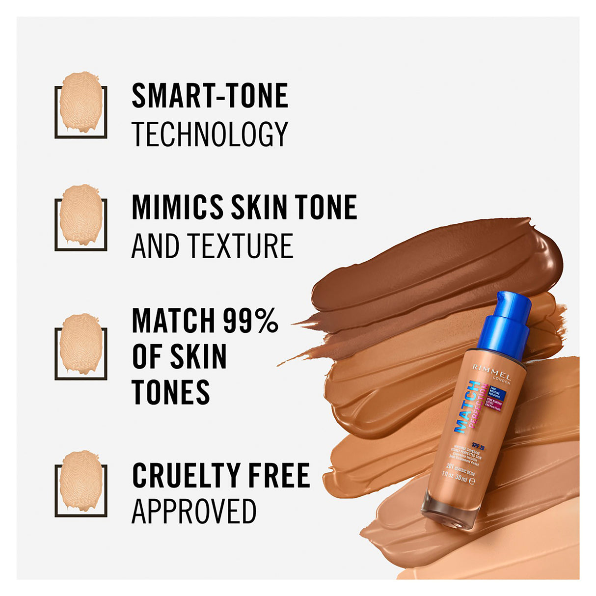 Rimmel London, Match Perfection Foundation, Light Nude, 30ml