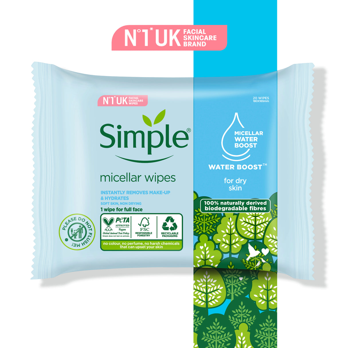 Simple Kind To Skin Micellar Wipes 20 Pack