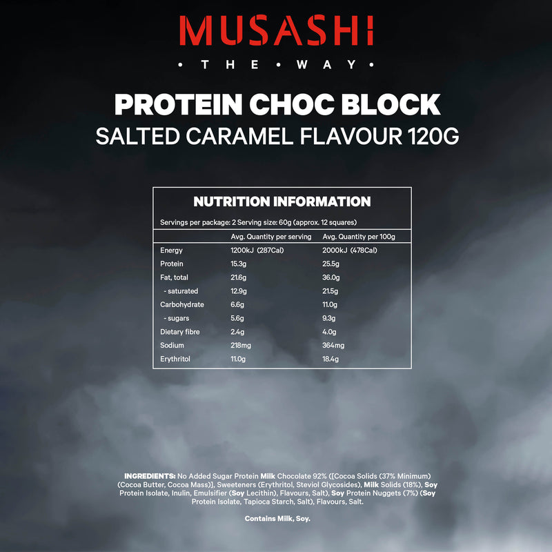 Musashi Protein Block Salted Caramel 120g
