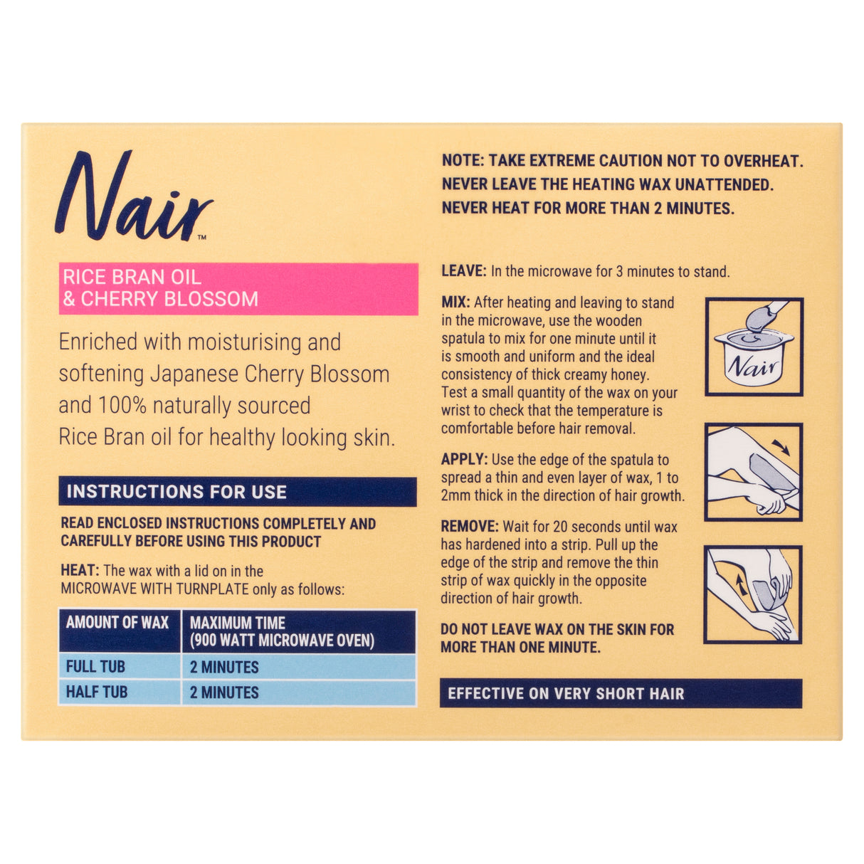 Nair Sensitive Strip Free Wax Rice Bran Oil & Cherry Blossom 400g