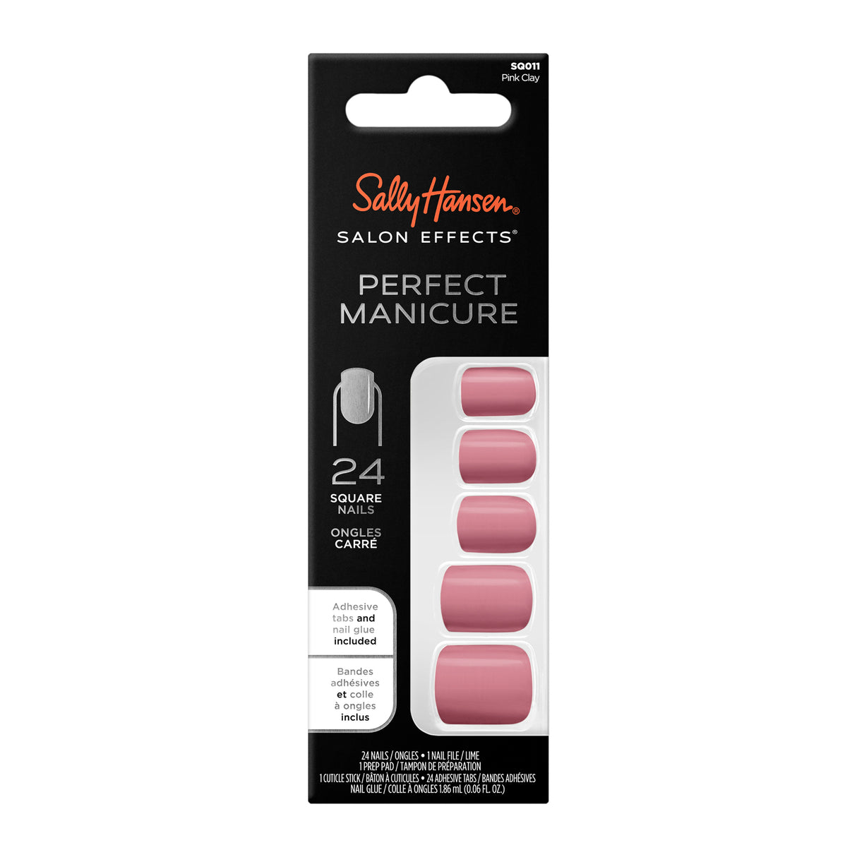 Sally Hansen Salon Effects Perfect Manicure Press On Nails Pinky Clay Square