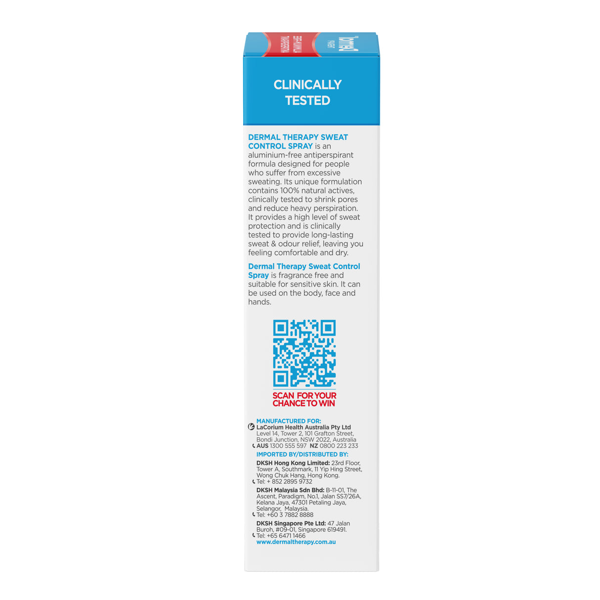 Dermal Therapy Sweat Control Spray 60 mL