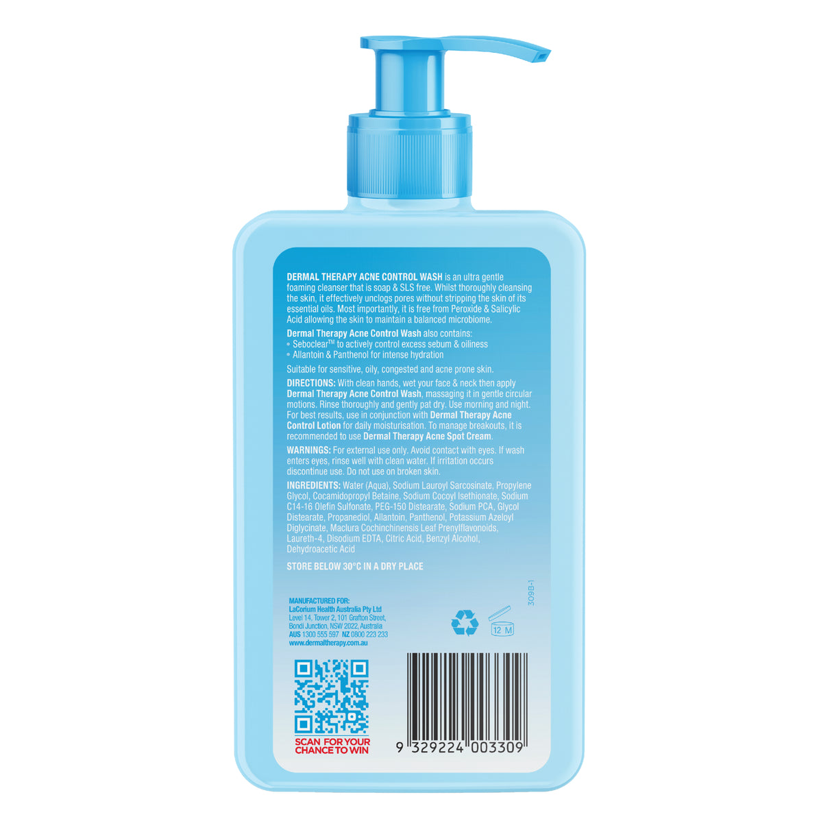 DERMAL THERAPY Acne Ctrl Wash 175ml