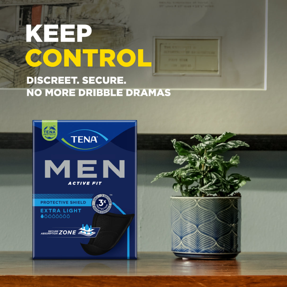 Tena Men Active Fit Protective Shield Extra Light 14 Pack