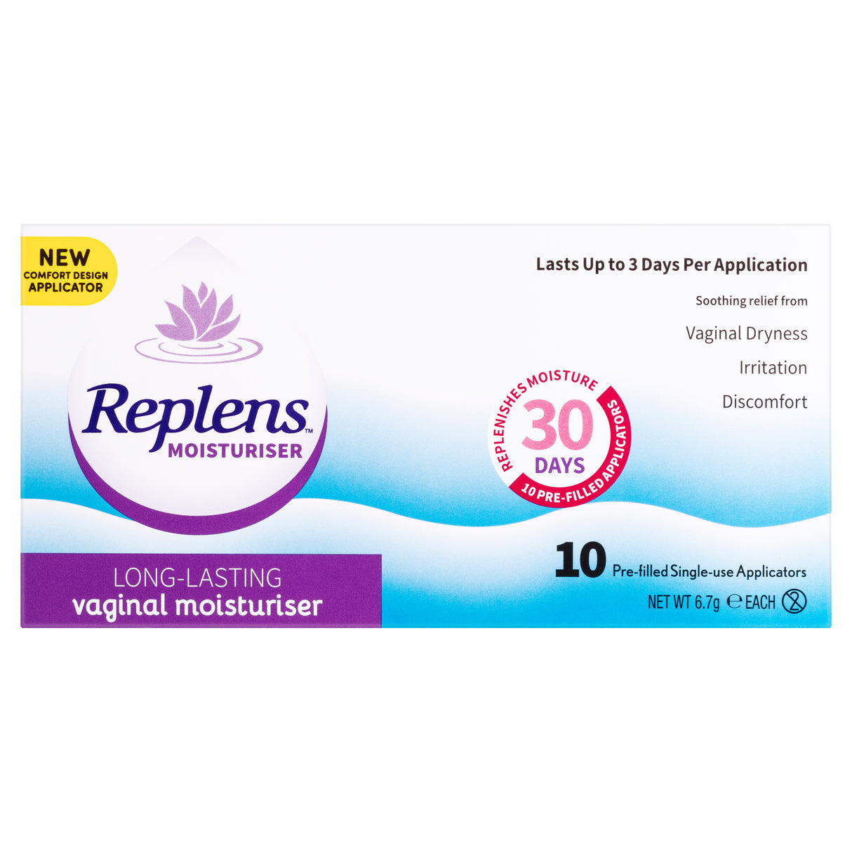 Replens Long Lasting Vaginal Moisturiser 10 Pack