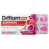 Difflam Plus Anaesthetic Sore Throat Lozenges Berry Flavour 16 Pack