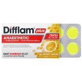 Difflam Plus Anaesthetic Sore Throat Lozenges Honey & Lemon Flavour 16 Pack