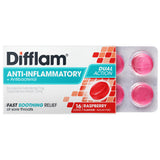 Difflam Sore Throat Lozenges Sugar Free Raspberry Flavour 16 Pack