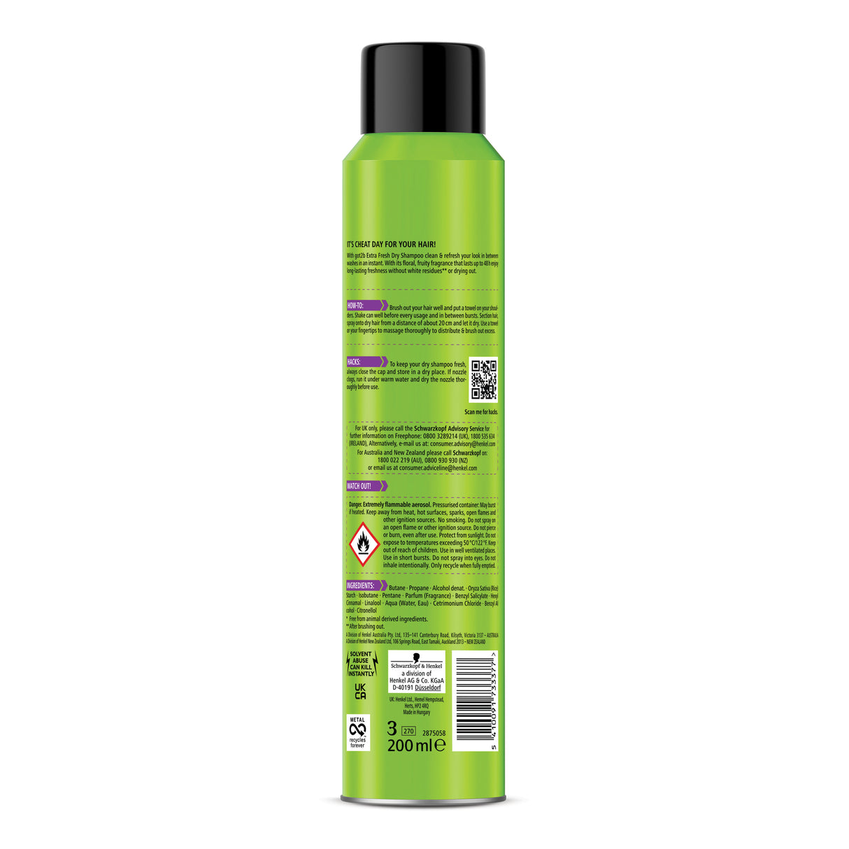 Schwarzkopf Got2B FIU Dry Shampoo X/Fresh 200ml