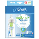 Dr. Brown's 120ml Narrow Neck Feeding Bottle Level 1 Teat 3pk