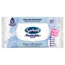 Sorbent Hypo-Allergenic Flushable Wipes 40 Pack