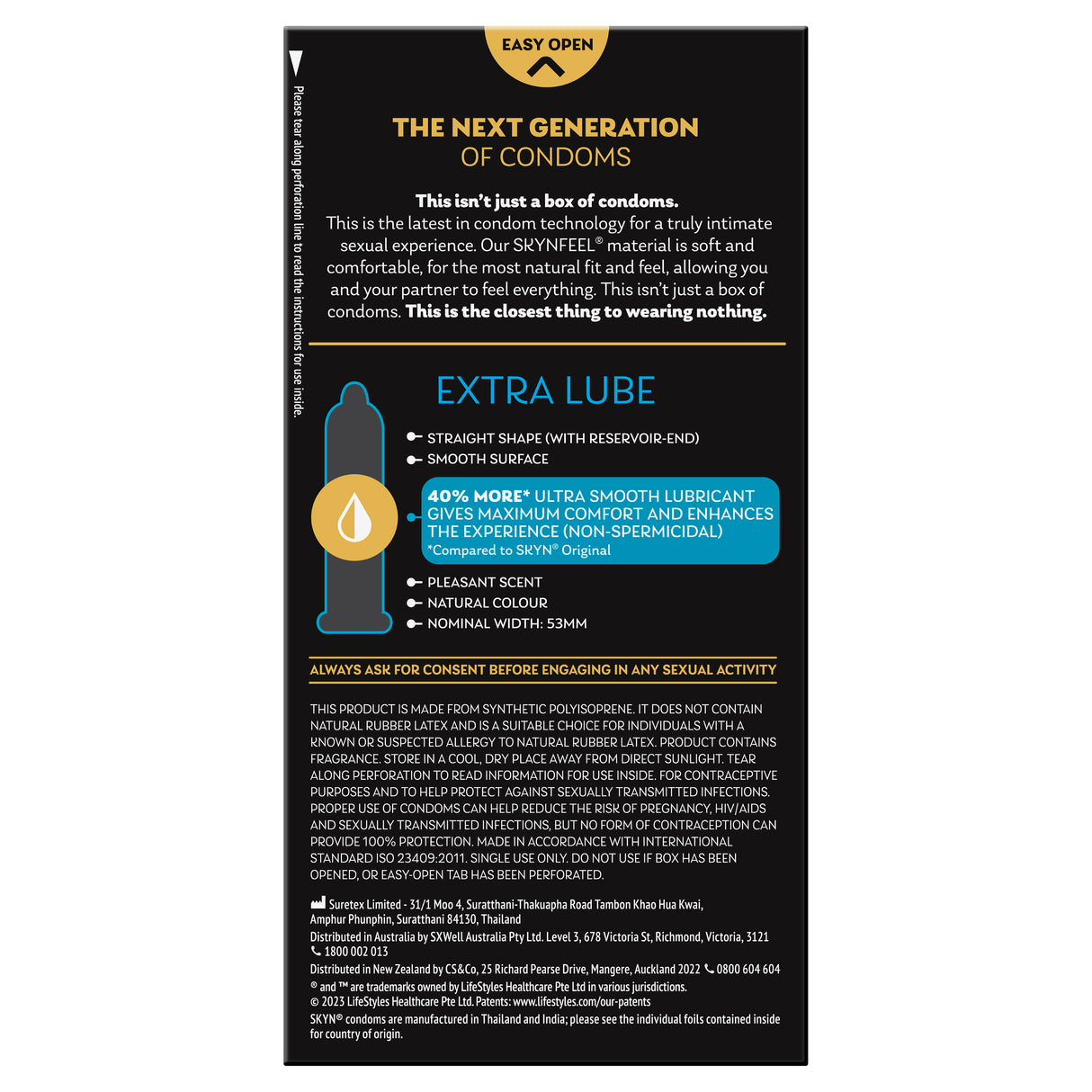 SKYN Extra Lube 10 Pack Condoms