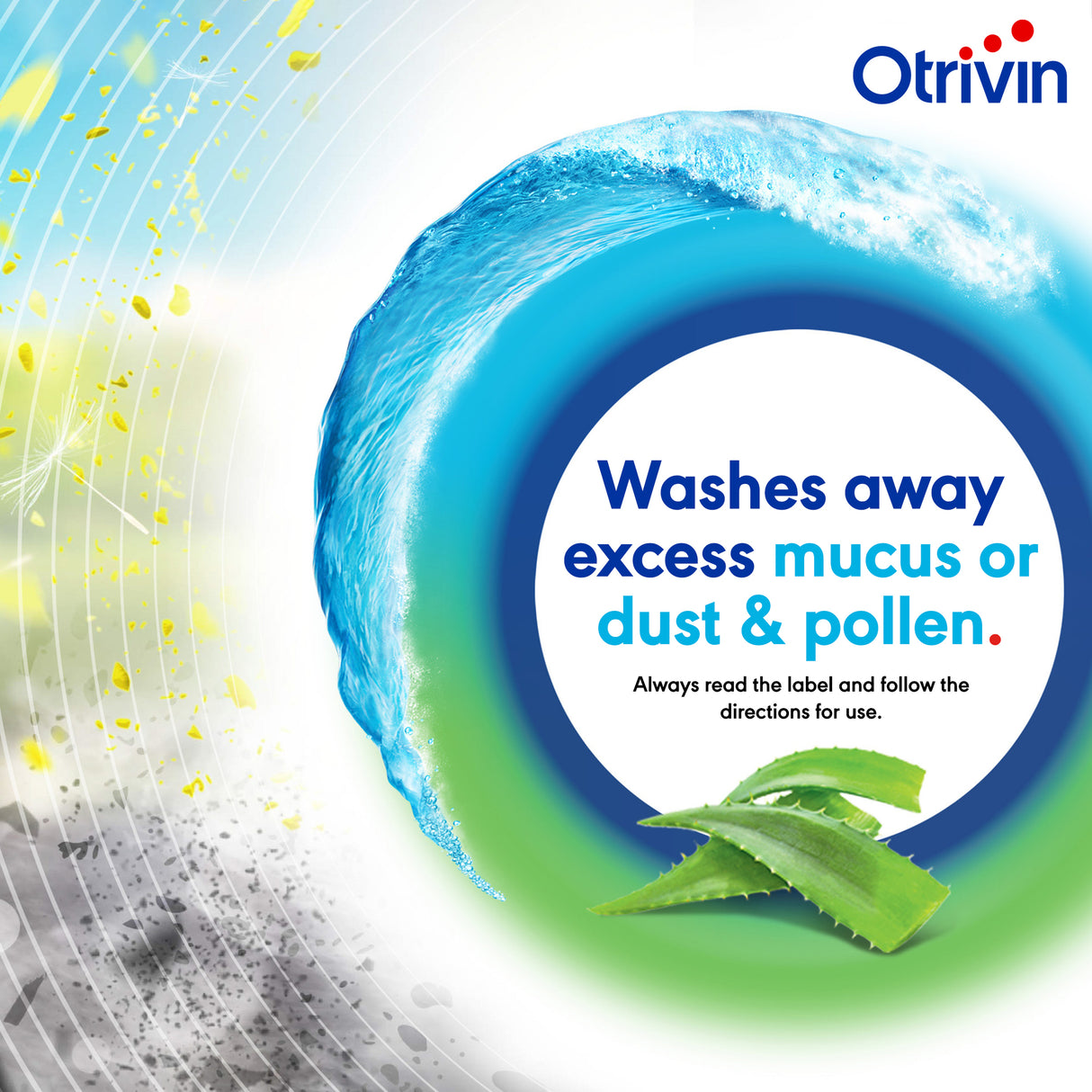 Otrivin Breathe Clean Natural Daily Nasal Cleanser with Isotonic Seawater & Aloe Vera, 100mL