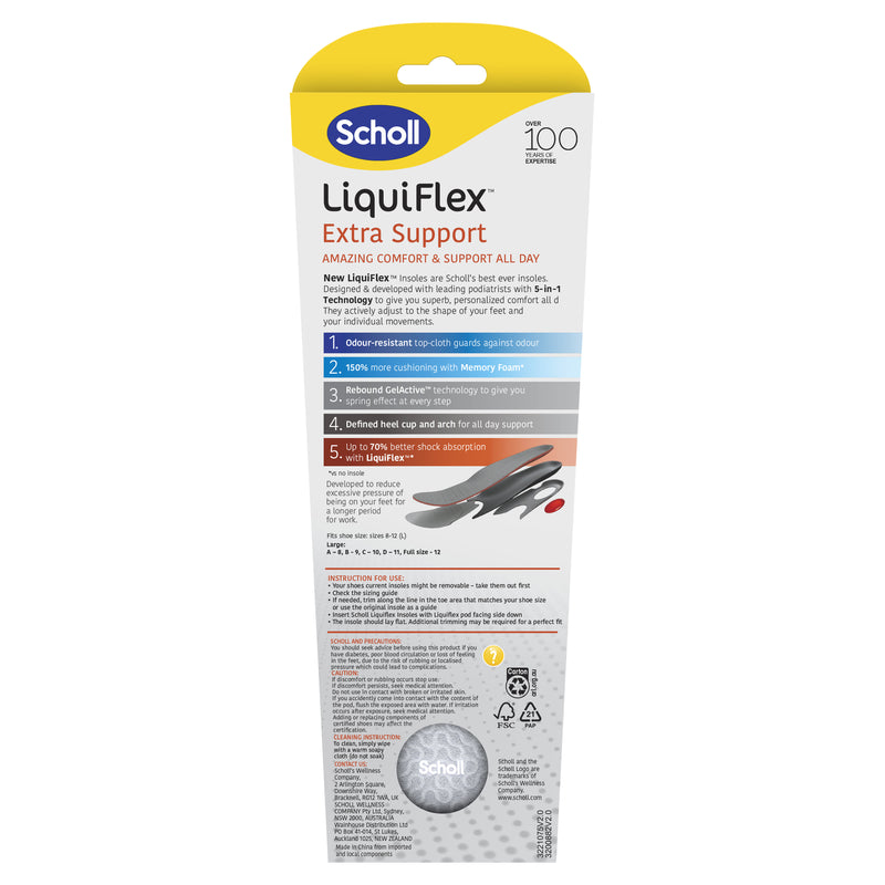 Scholl LiquiFlex Extra Support Insole Large
