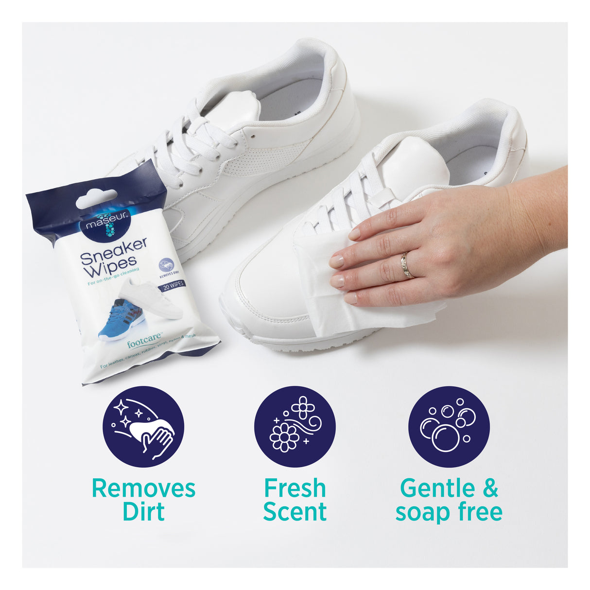 Maseur Footcare Sneaker Wipes 20 Pack