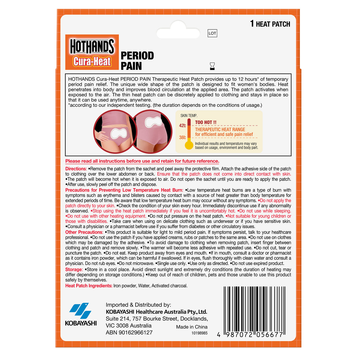 HOT HANDS Cura Heat Menst. Cramp 1pc