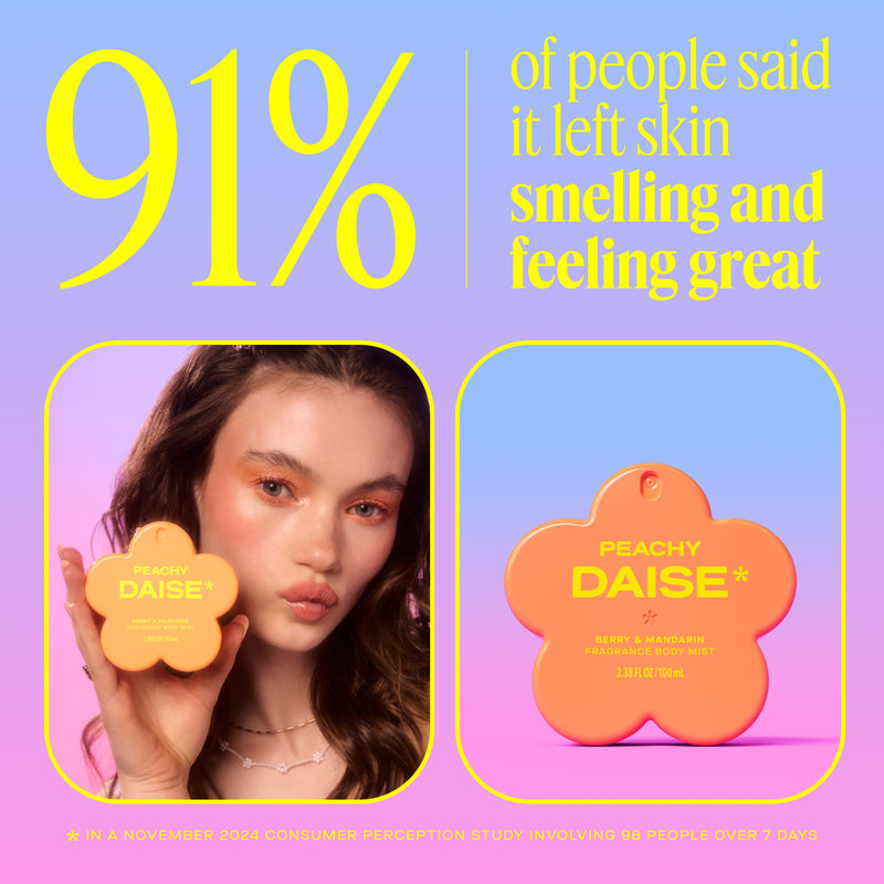DAISE Peachy Daise Fragrance Body Mist in Berry & Mandarin, 3.3 fl oz/100 mL