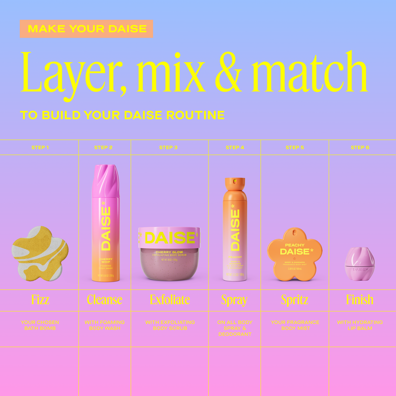 DAISE Peachy Daise Fragrance Body Mist in Berry & Mandarin, 3.3 fl oz/100 mL