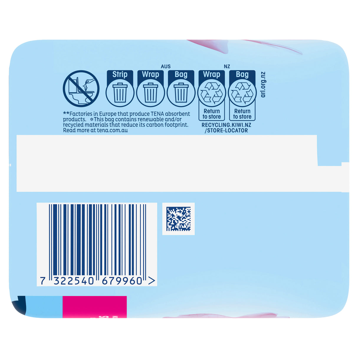 TENA Pads InstaDRY Extra Long Length 6 Pack