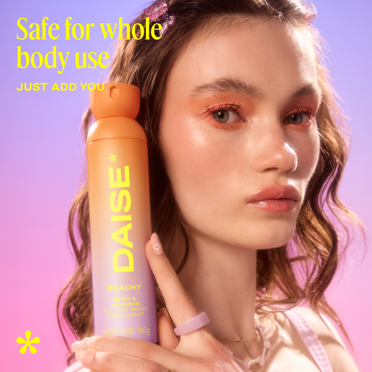 DAISE Peachy Daise All Body Spray & Deodorant in Berry & Mandarin, 3.5 oz/120 mL