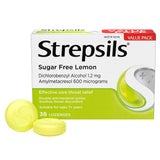 Strepsils Sore Throat Relief Sugar Free Lemon 36 Pack