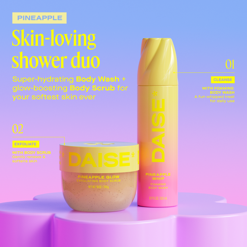 DAISE Foaming Body Wash in Pineapple Whip, 8.8 oz/ 250 g / 265 mL