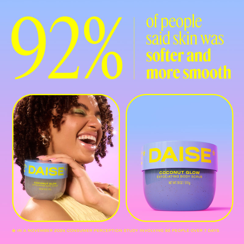 DAISE Exfoliating Body Scrub in Coconut Glow, 18 oz/510 g