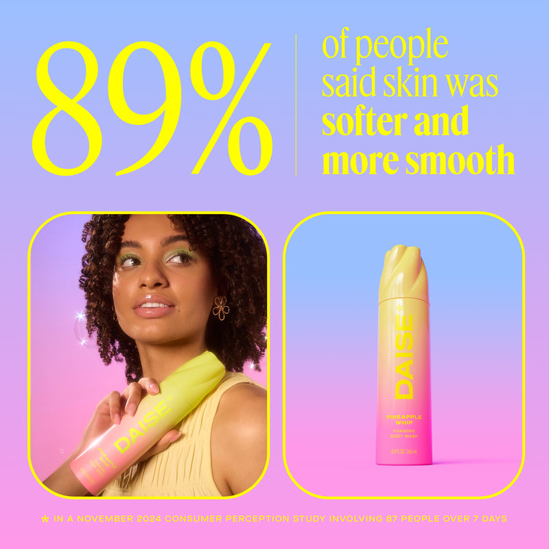 DAISE Foaming Body Wash in Pineapple Whip, 8.8 oz/ 250 g / 265 mL