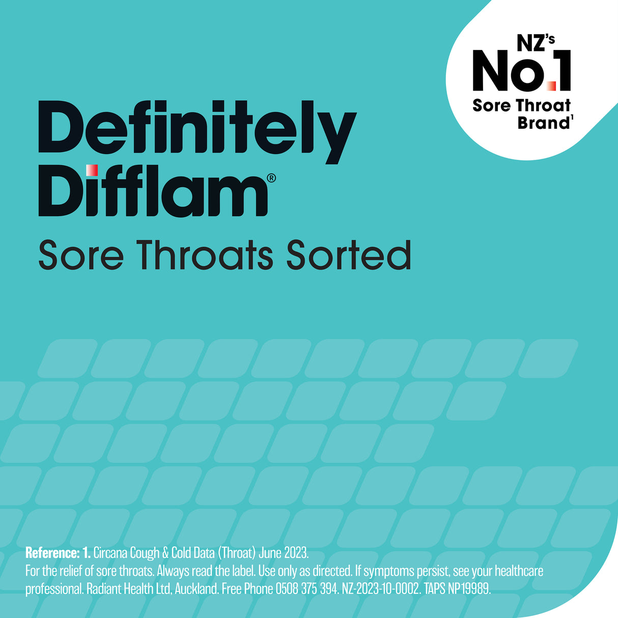 Difflam Sore Throat Lozenges Sugar Free Raspberry Flavour 16 Pack