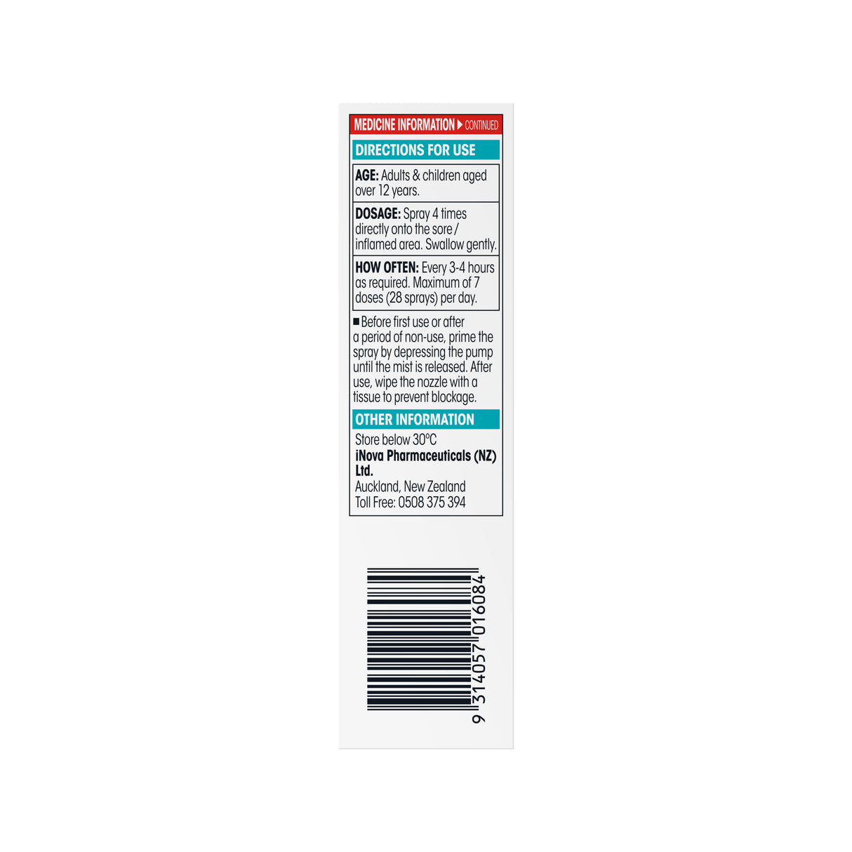 Difflam Plus Sore Throat Spray Anaesthetic + Antibacterial + Anti-Inflammatory Watermelon 225 Sprays 30mL