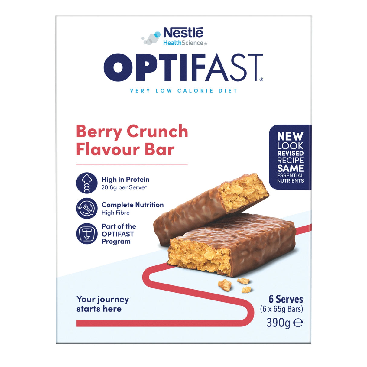 OPTIFAST VLCD Bar Berry Crunch Flavour 6 Pack 390g