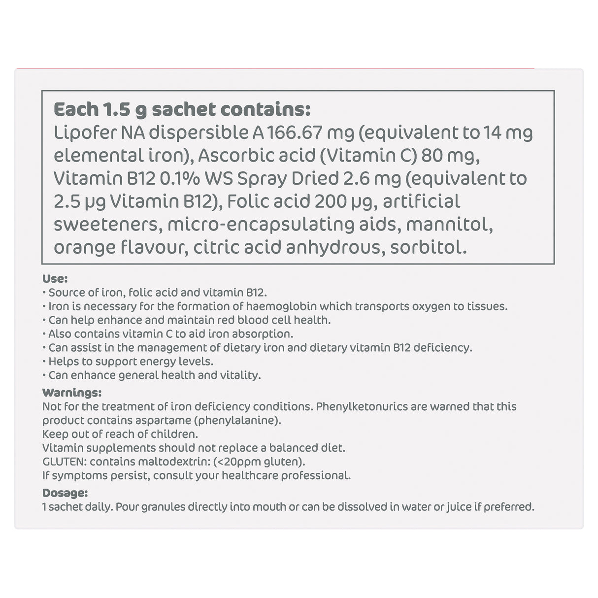 Ferro Sachets Liposomal Iron Granules 28s