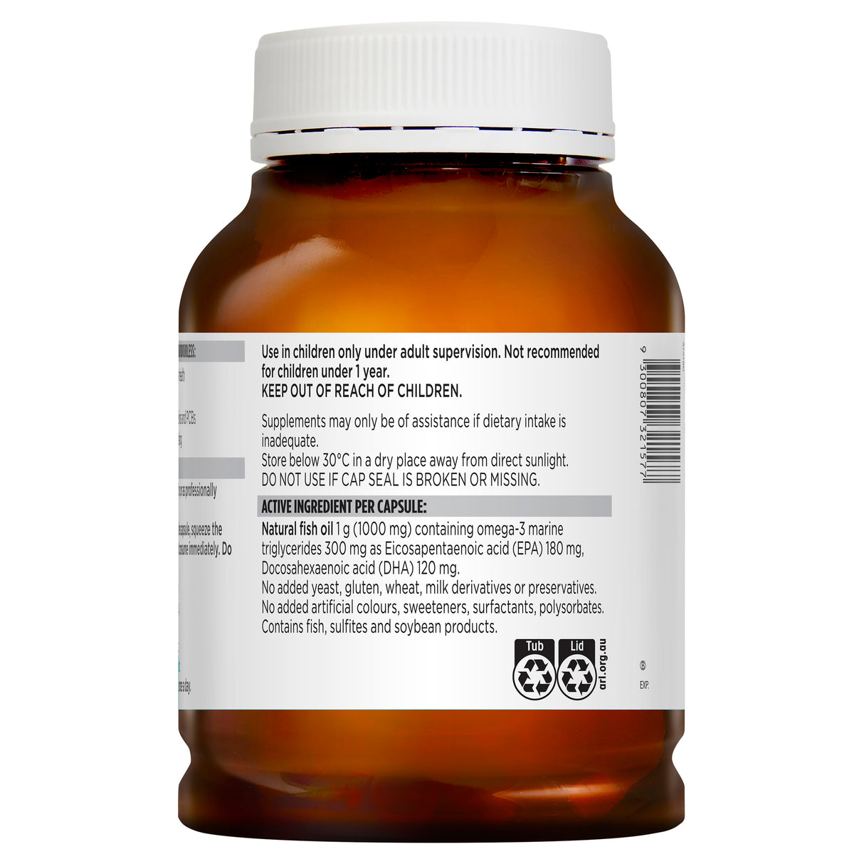 Blackmores Fish Oil 1000 Odourless Amber Tub 400s
