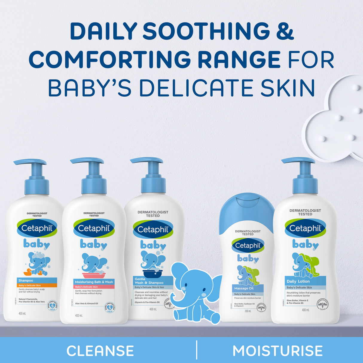 Cetaphil Baby Gentle Wash & Shampoo 230mL, For Newborn Baby