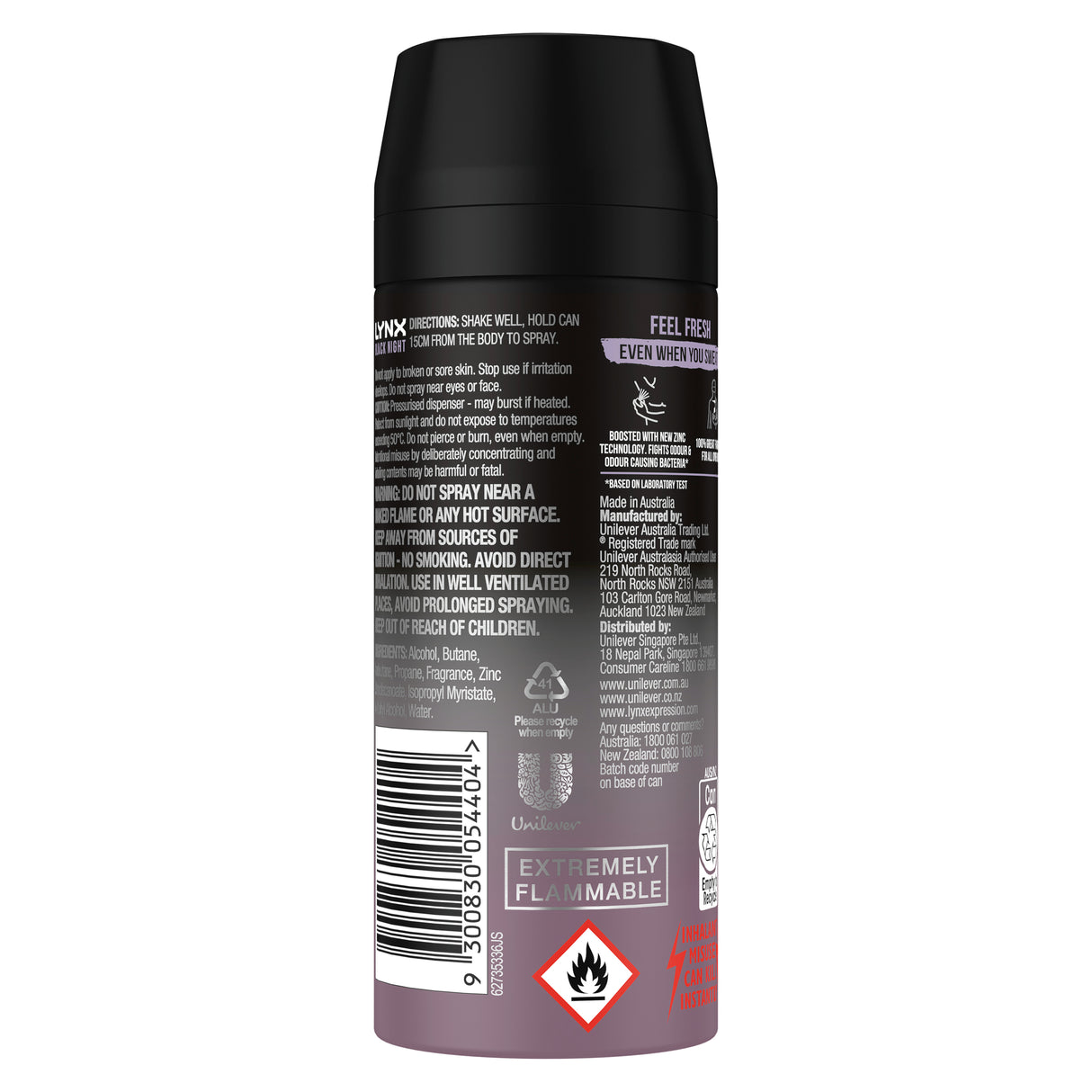 Lynx Deodorant Body Spray Black Night 165ml