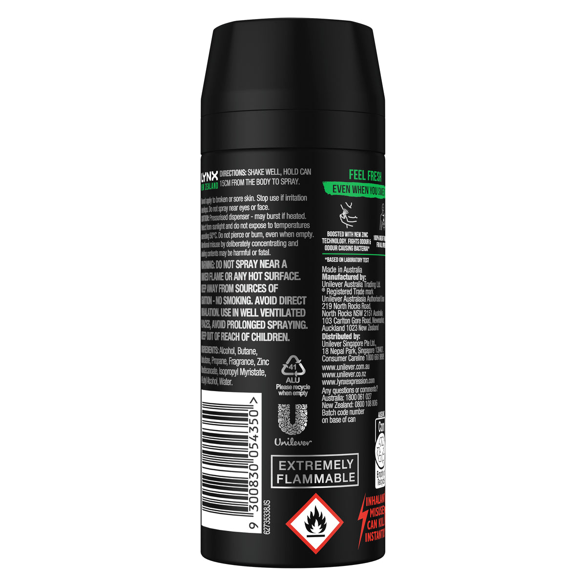 Lynx Deodorant Body Spray New Zealand 165ml