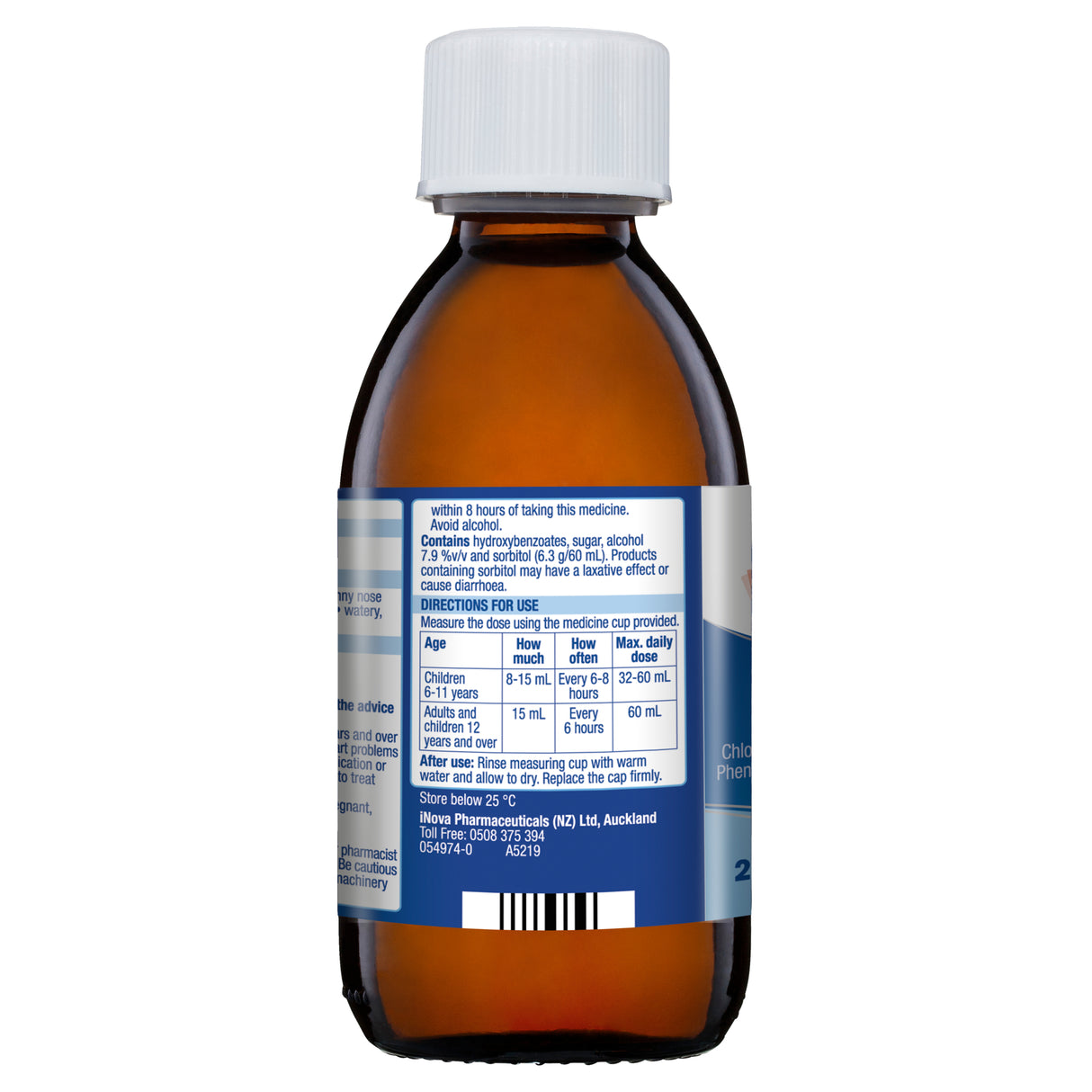 Demazin Cold Relief Colour Free Syrup 200ml