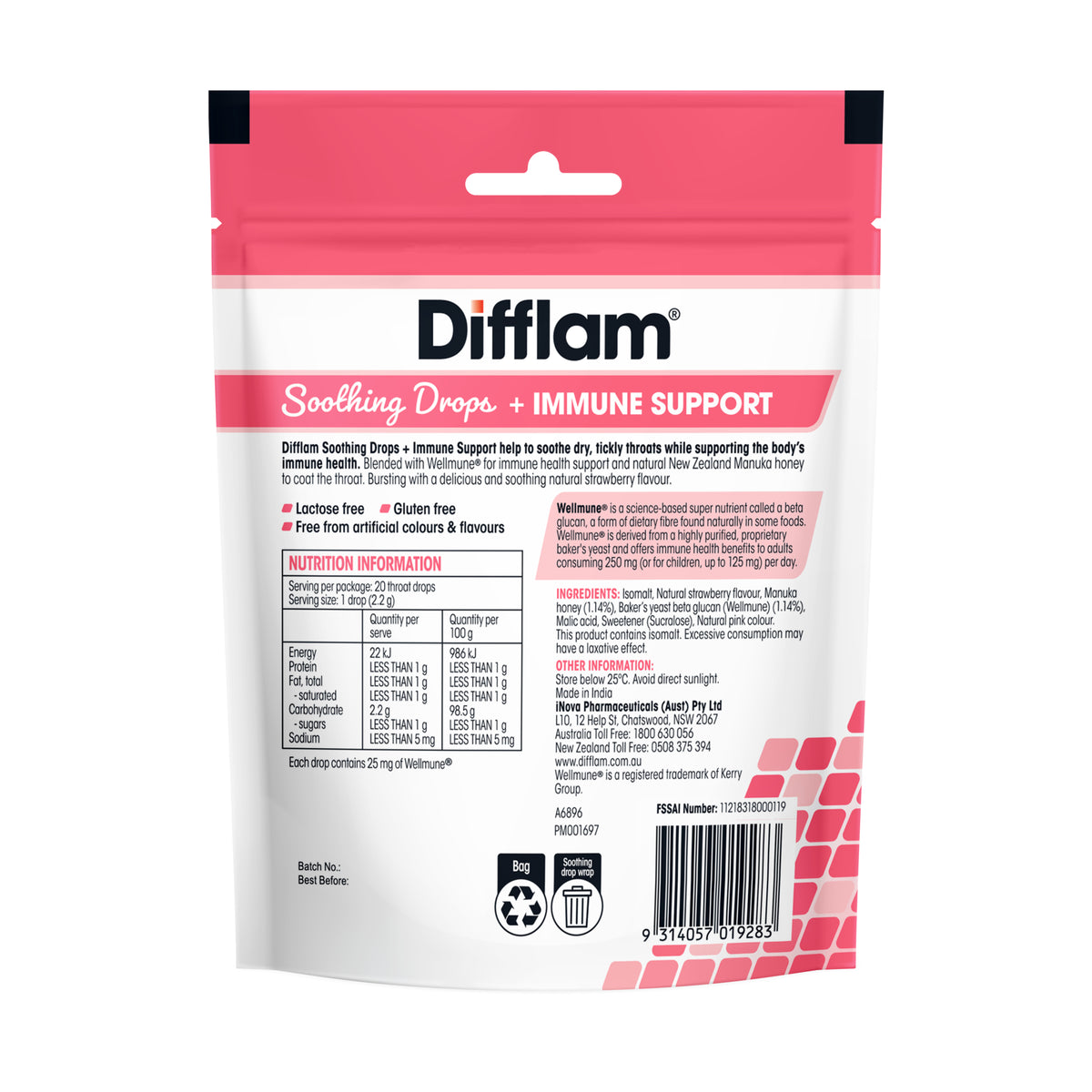 DIFFLAM Sooth Drop+Imm Sup Strawb20s