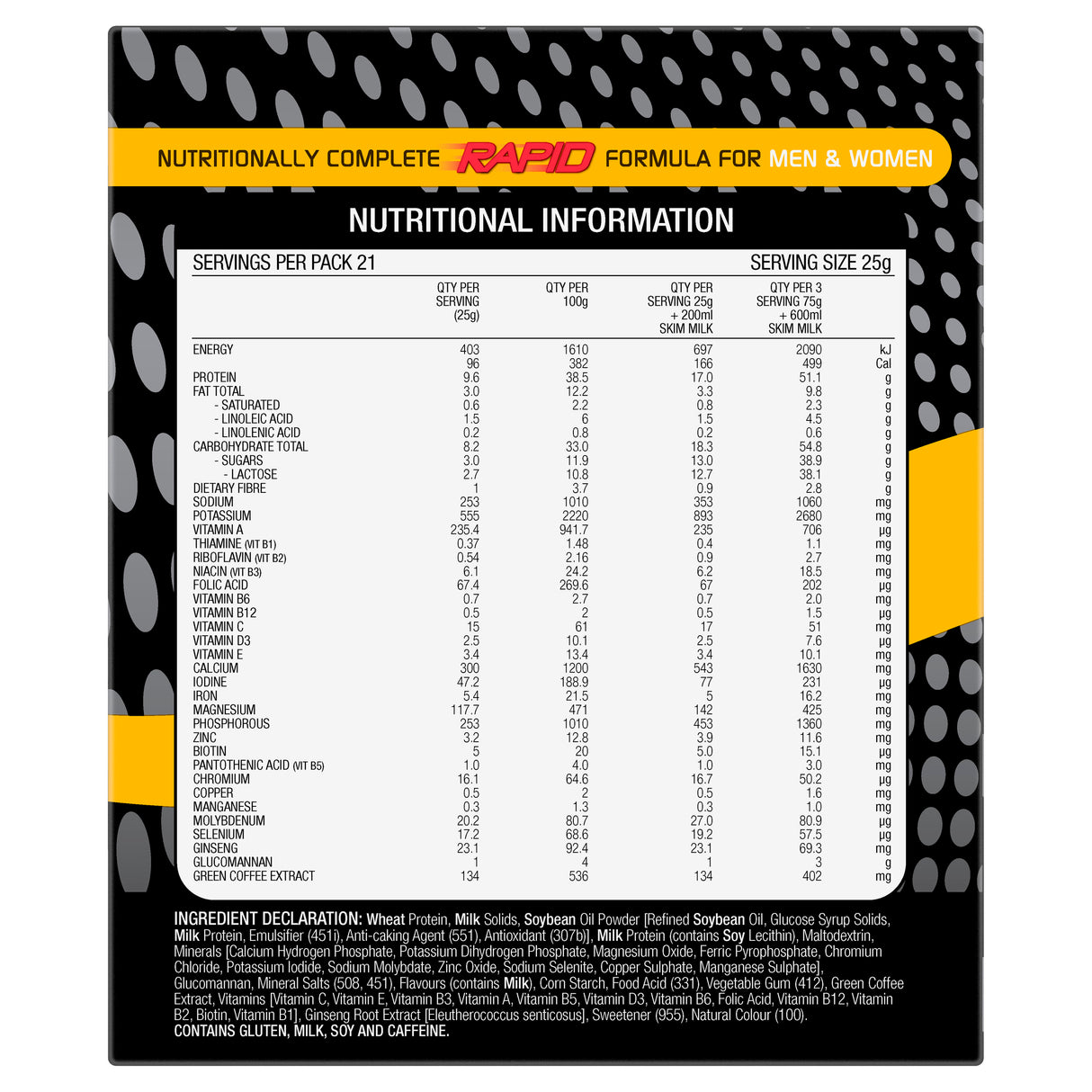 Optislim Platinum Diet Shake - Banana 21x25g