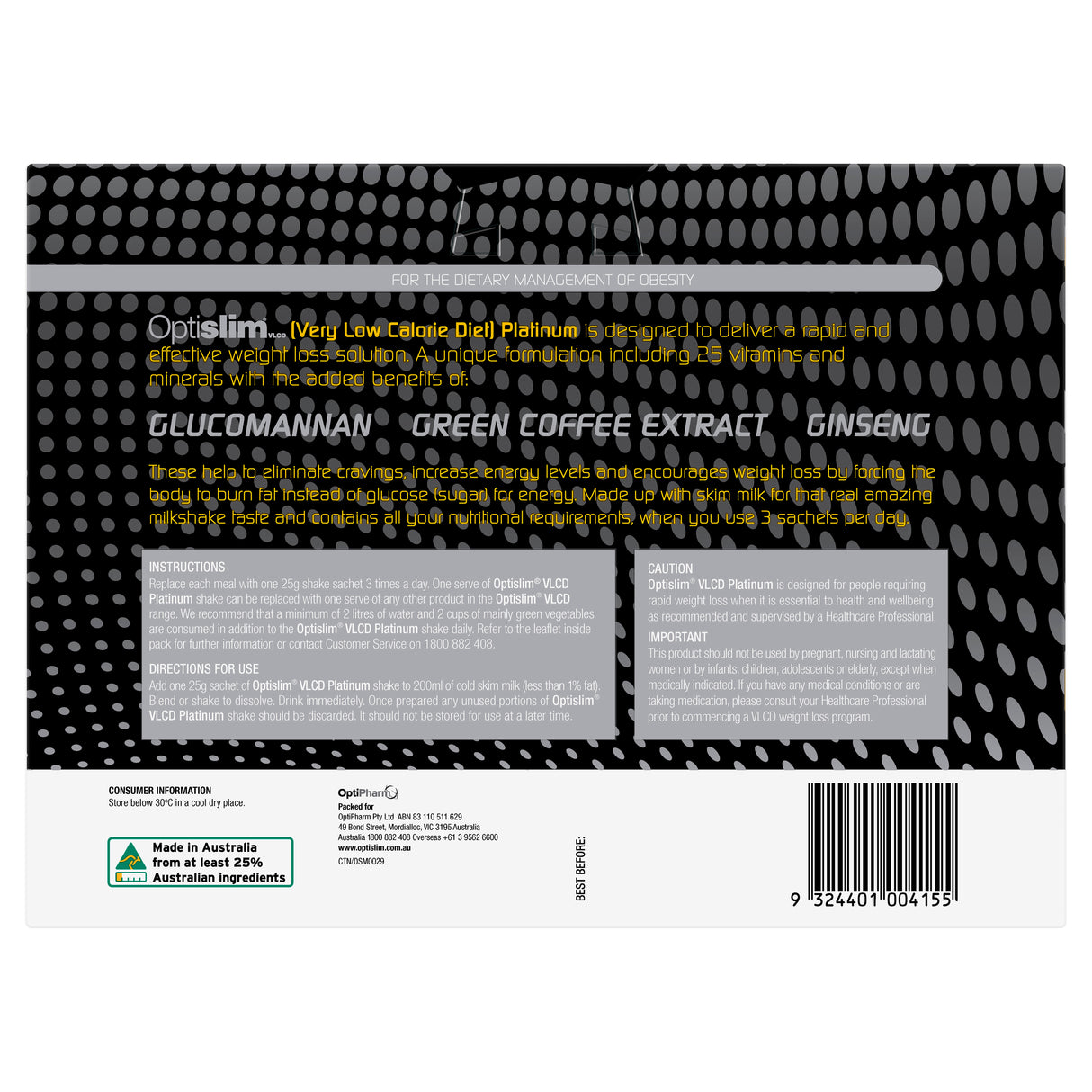 Optislim VLCD Platinum Salted Caramel 21x25g