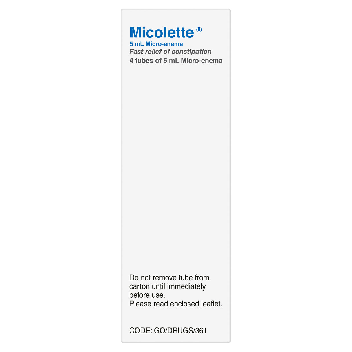 Micolette Enema Tubes 5mL 4s