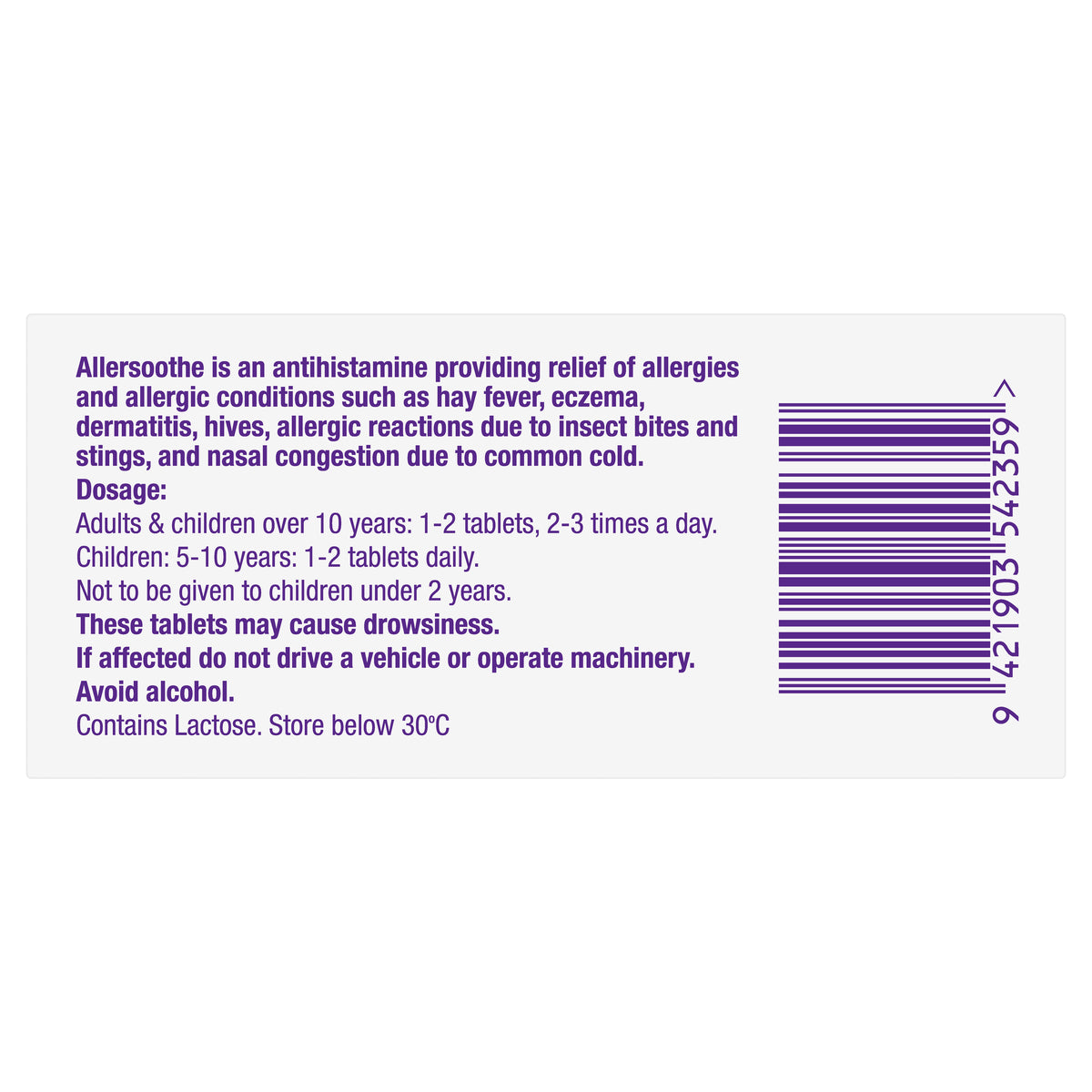 Allersoothe 10 mg 20 Tablets