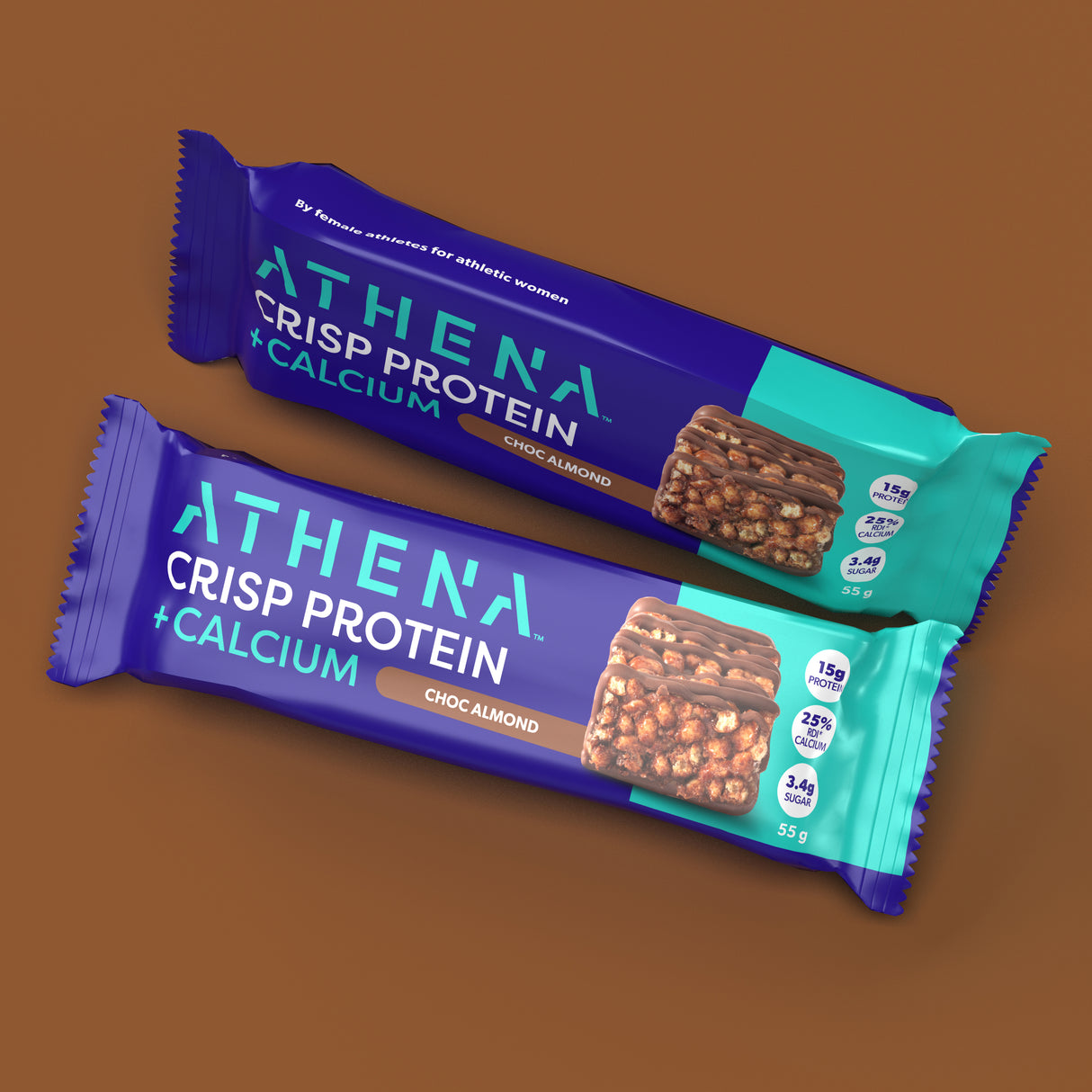 Athena Crisp Protein + Calcium Choc Almond 55g bar