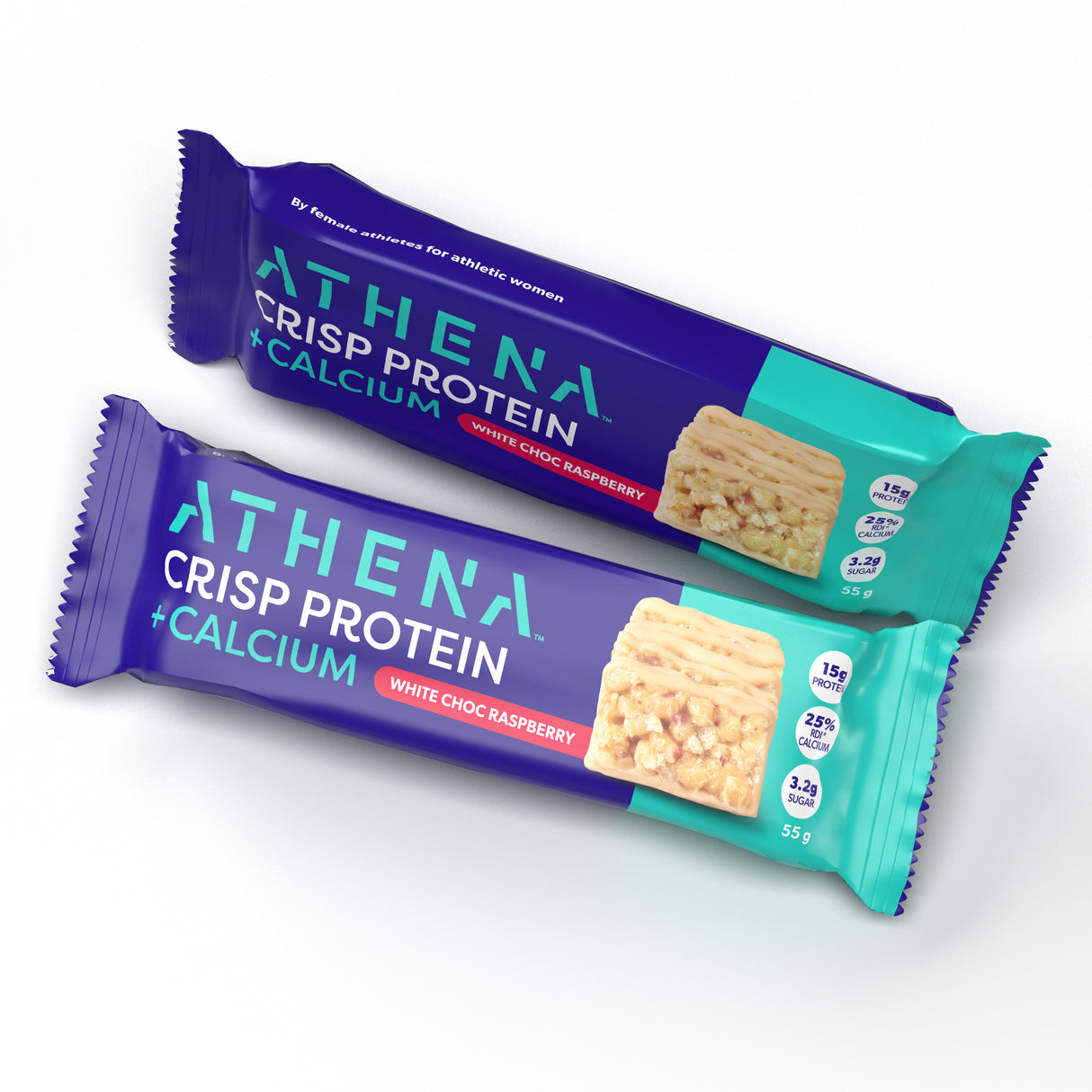 Athena Crisp Protein + Calcium White Choc Raspberry 55g bar